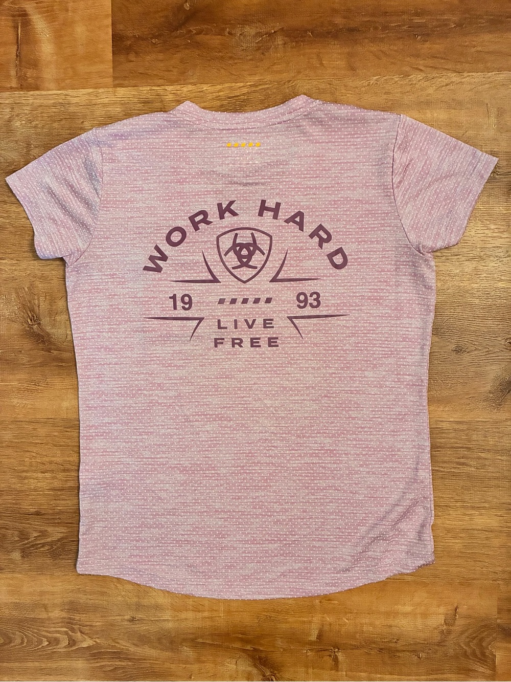 Ariat Rebar Work Hard Vneck Ss Shirt Purple Pink Size Small Farm Ranch